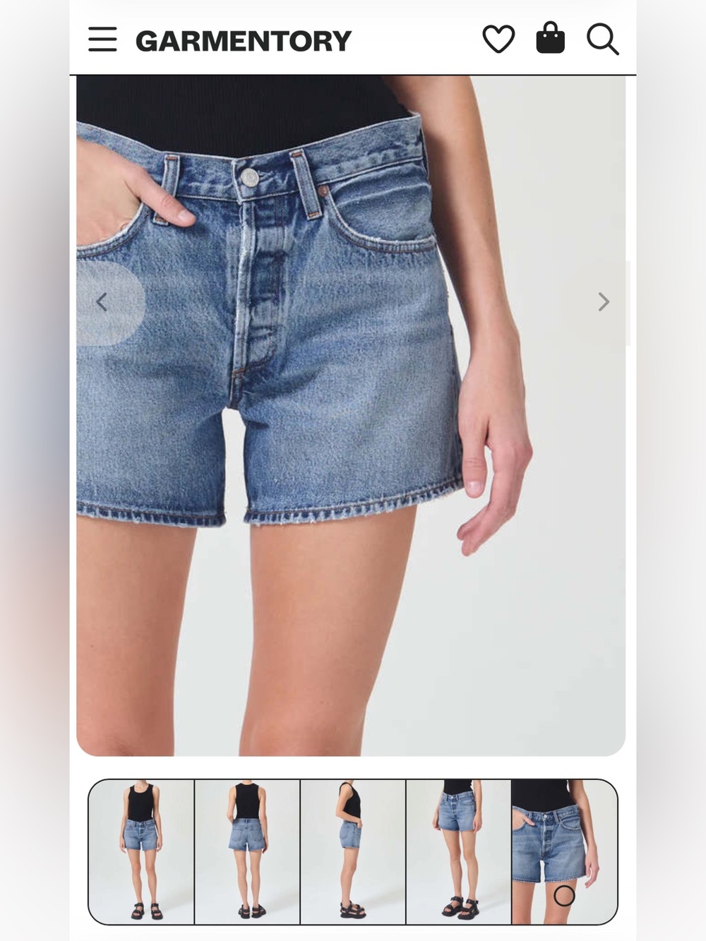 AGOLDE denim like new retail $158 Parker long shorts: blue “occurrence”